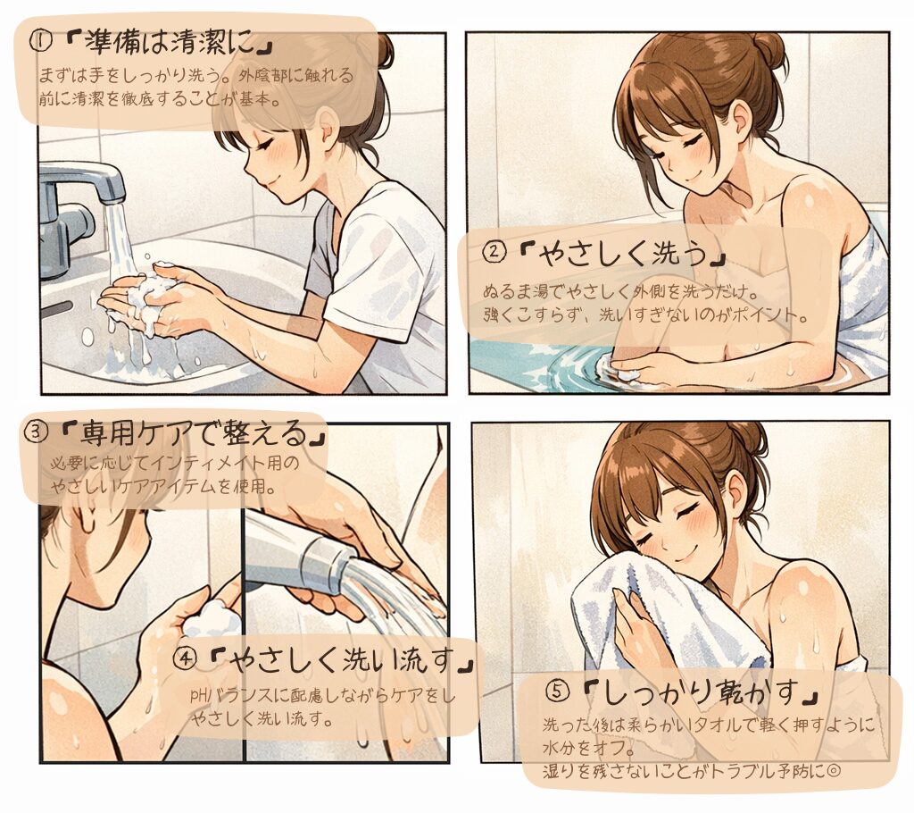 デリケートゾーンケアの基本ステップ