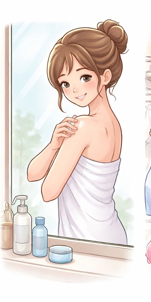 保湿ケアのイラスト