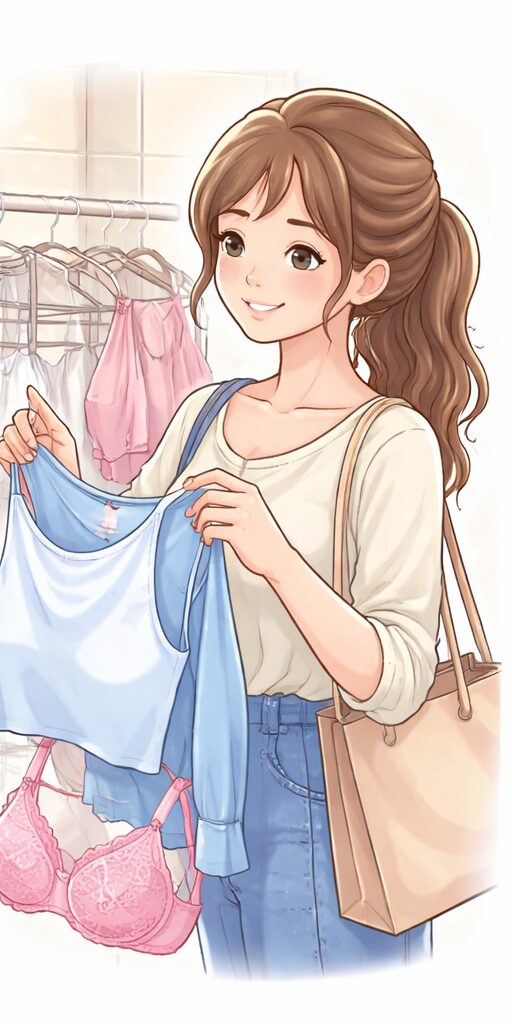 下着を選ぶイラスト