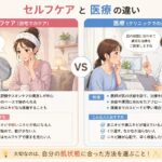 セルフケアvs医療の比較イメージ｜ウェルネス悩み相談室